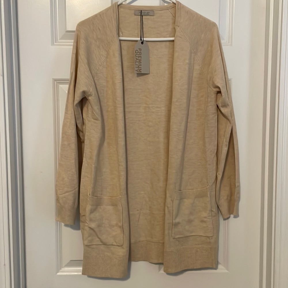 NWT Tan long cardigan with pockets